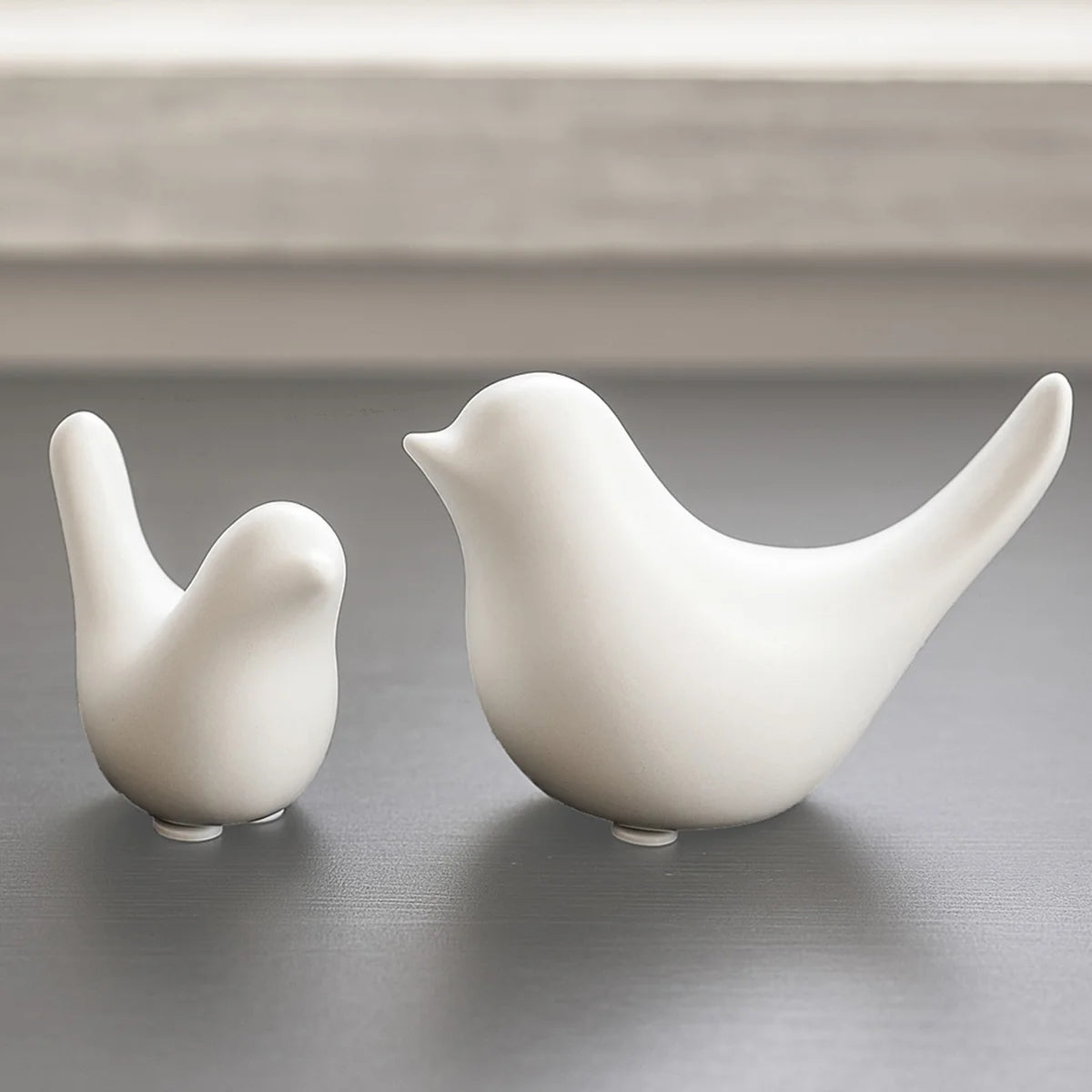 Small White Birds Statues Home Decor Modern Style Decorative Ornaments