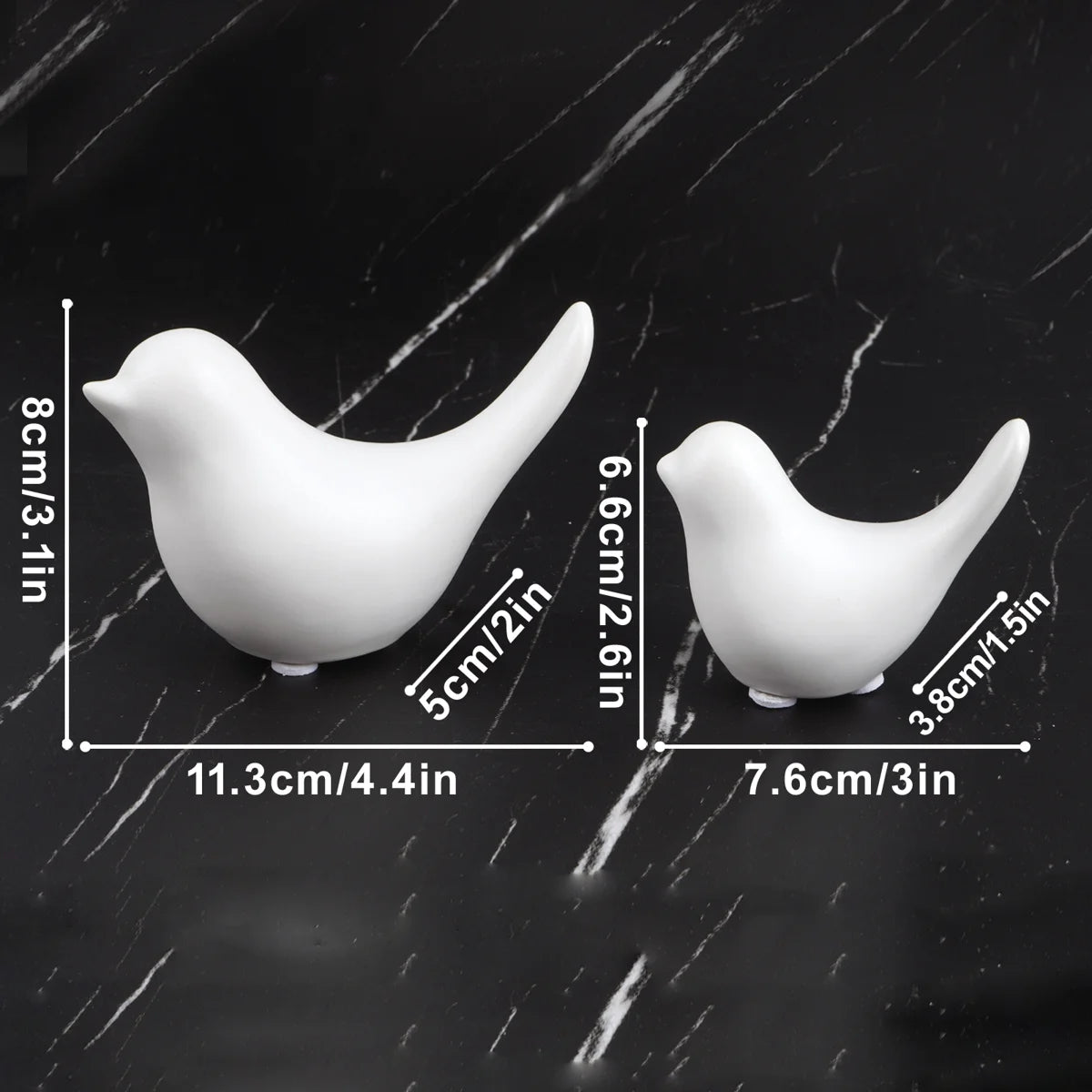 Small White Birds Statues Home Decor Modern Style Decorative Ornaments